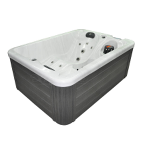Spa pentru înot de stil modern, dreptunghiular, jacuzzi exterior cu 2 locuri, liber așezat, din acrilic, cu scurgere și montare prin încăpere, pentru petreceri și relaxare
