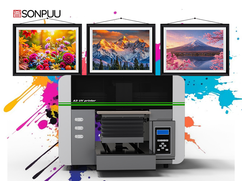 Sonpuu A3 UV pisač platno UV tintom s jarkim bojama i dugotrajnim učincima visokom preciznošću