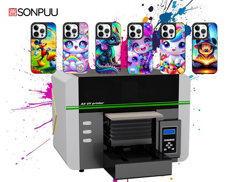 Mini small Sonpuu A3 UV printer, achieving personalized customization for phone cases.