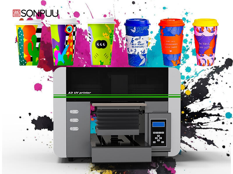 Sonpuu A3 UV printer: dressing paper cups in colorful creative 'outfits', customizing them to be exceptionally eye-catching
