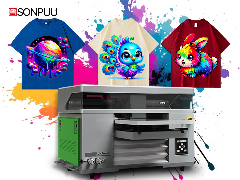SONPUU 4060 UV Printer Może być używany do druku cyfrowego na koszulkach dla intensywnych i trwałych wzorów