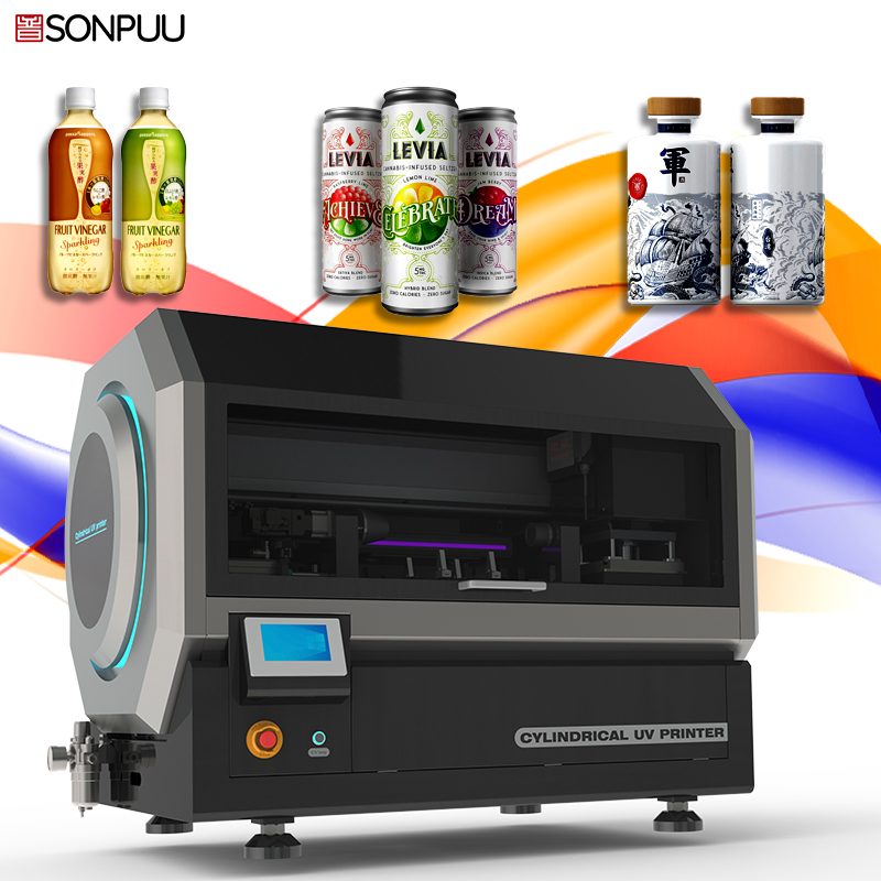Sonpuu cilindrični UV pisač za prodaju, visokokvalitetno ispisivanje uzoraka na bocama s pićem