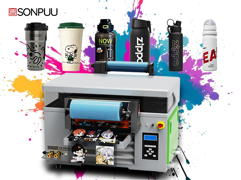 Sonpuu 4060 Roll Flat UV -tulostin mukavuuspussien räätälöity UV DTF tulostus tarkalla tehokkaalla väritarkkuudella kestävään ja näyttävään mukioiden koristeluun