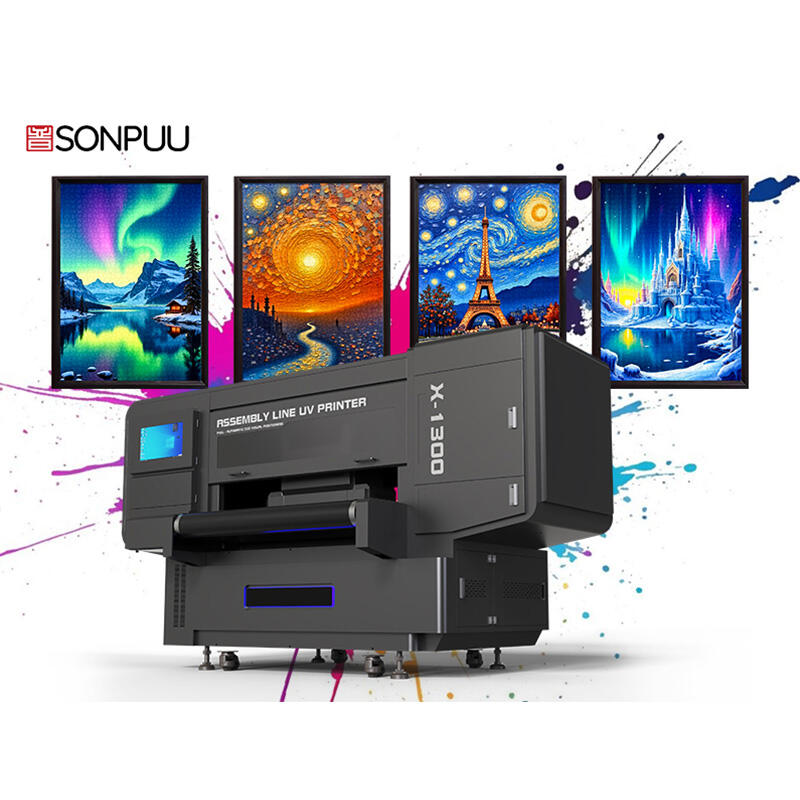 Sonpuu X1300 Assembly Line UV Printer with Ricoh G6 Head For Phone Cases Leather Tiles Nameplates Acrylic Glass Wood & PVC Cards