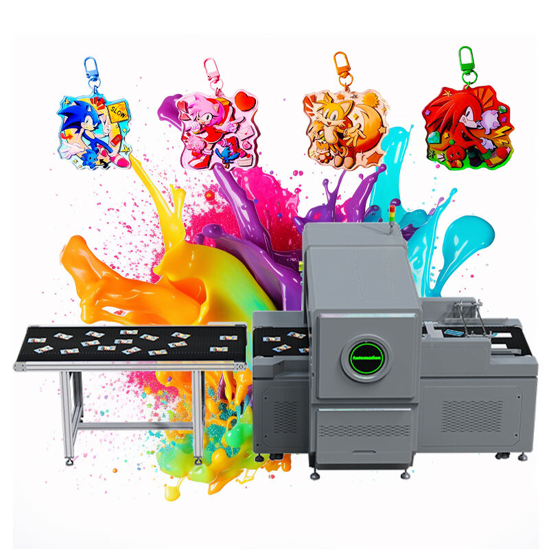 Industrial-grade X60 UV printer, making high-volume printing of anime hanging chains easy to achieve, with both efficiency and color quality excelling.