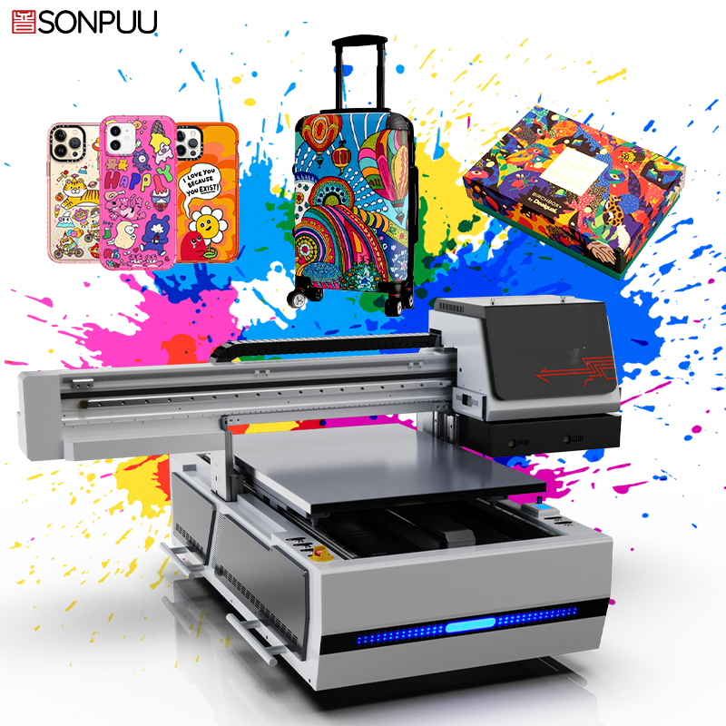 Sonpuu 6090 UV pisač, uv printanje u blizini dizajniranje kučišta za mobitel, kovora i poklon kutija pomoću UV tehnologije