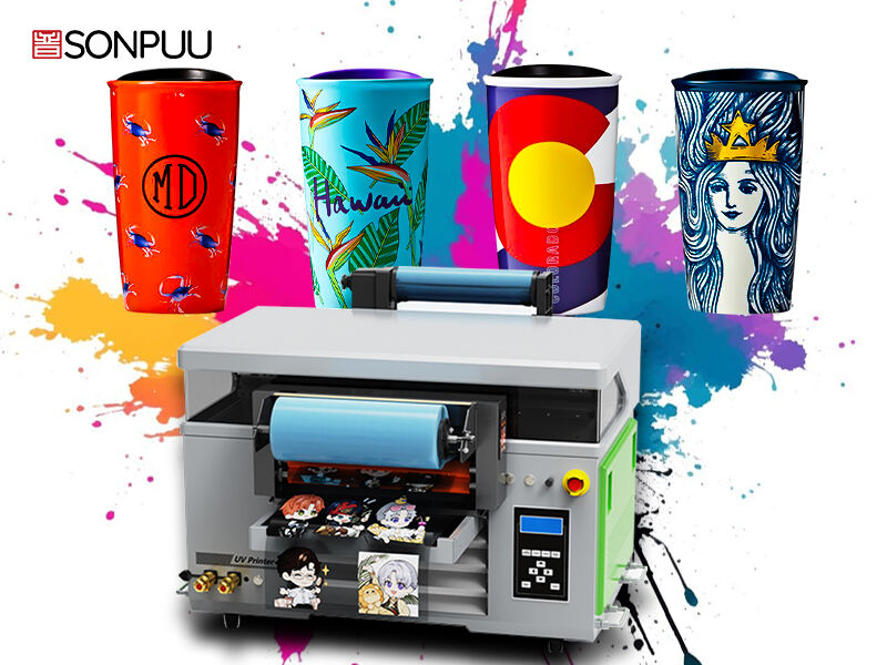 UV printer xp600 Dual nozzle 4060 small multi-color roll to roll crystal label sticker thermos cup bottle dtf Printing machine