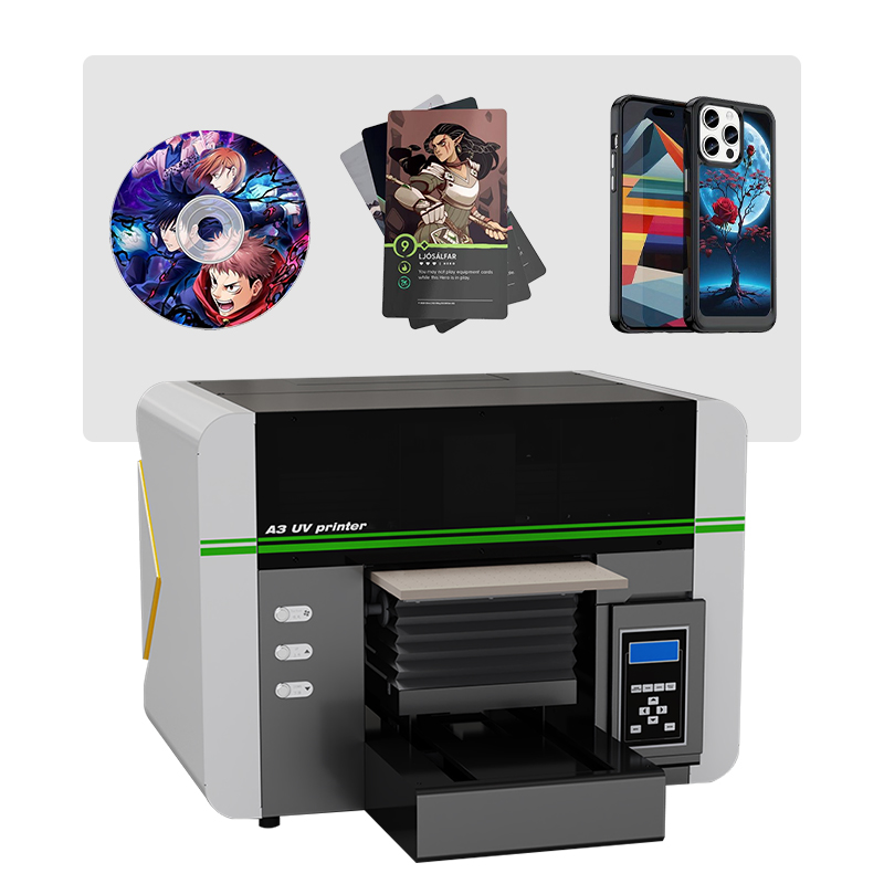 SONPUU A3 UV-tulostin on litteäpohjainen UV-tulostin, joka kykenee teollisuuden mukaisiin tulostuksiin mille tahansa pinnalle