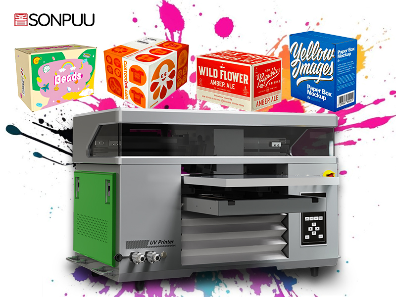 Imprimantă de carton Sonpur 4060 UV: Duze Epson de înaltă viteză pentru designuri personalizate de carton colorate, care răspund tuturor nevoilor de ambalare.
