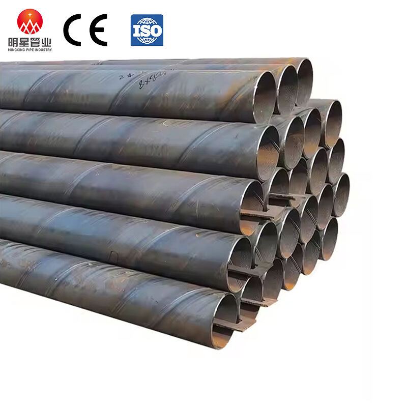 Large Diameter Civil Engineering Spiral Pipes ERW Welded Cardon Steel Pipes Construction Mining Industry Drainage Pipes