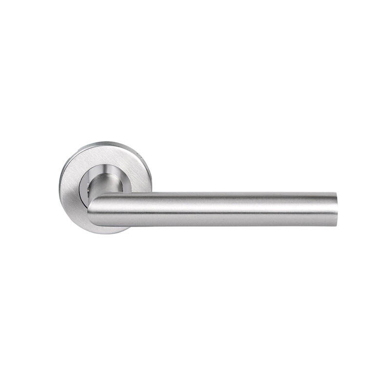 Fire Rated Door Handle Rose Plate / Stainless Steel 304 Lever Handle SS4001
