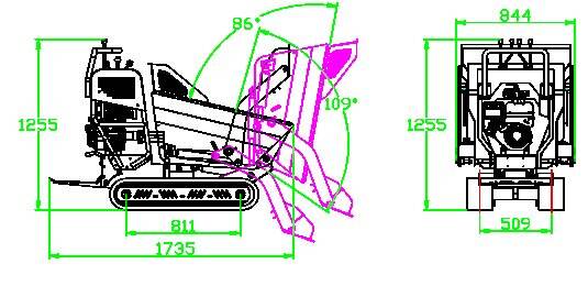 65hp construction site use self loading crawler truck 500kg hydraulic tracked dumper -16