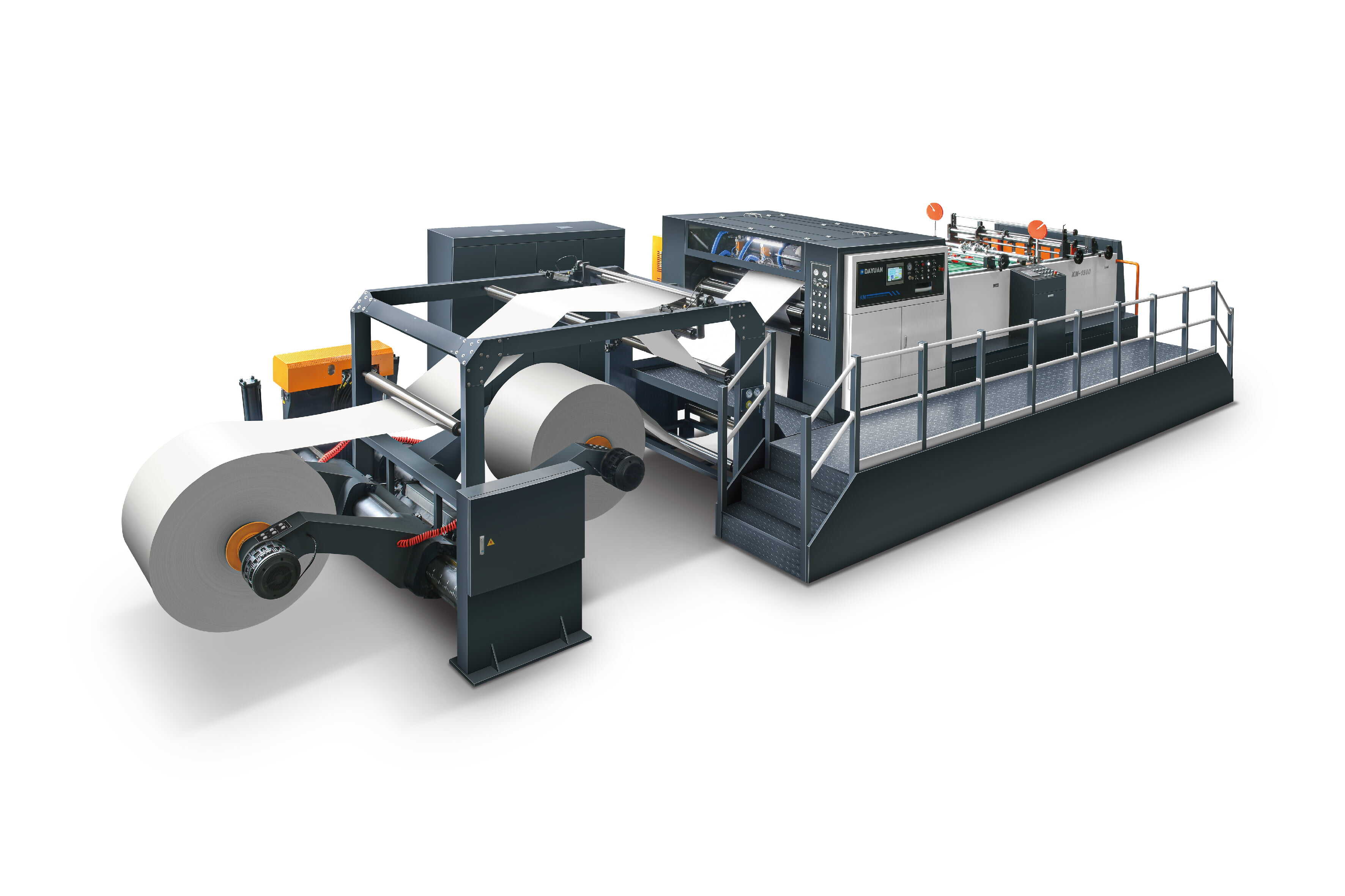 KM-1100_1500_1700（Servo Precision Double - Helix High Speed Sheet Cutter Machine(Two Reel)）