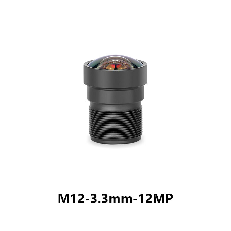 Lente Industrial M12 3,3mm F2,6 Campo de Visão 90 graus 12MP Sem Distorção para Formato de Imagem 1/2,3"