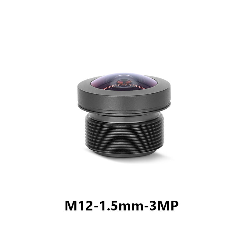 lente Olho de Peixe M12 1,5 mm F2,5 3MP Campo de Visão 190° Montagem M12 de Foco Fixo para Formato de Imagem 1/3"