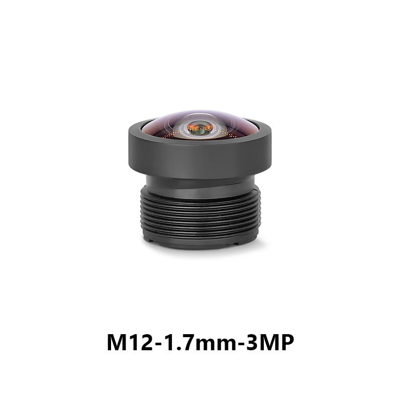 lente M12 fixa de 1,7 mm F2.0 3 MP com campo de visão de 165° para formato de imagem 1/3"