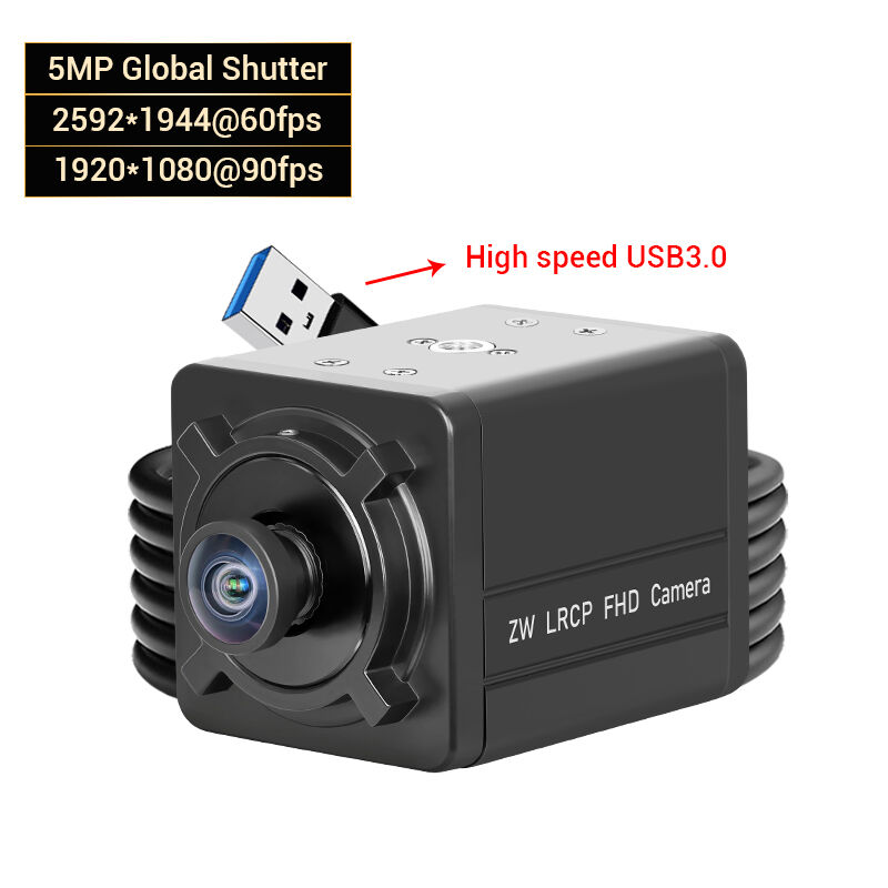 câmera USB3.0 de Alta Velocidade com Obturador Global de 5MP 60fps 90fps 1080P HD Sem Distorção Grande Angular para PC