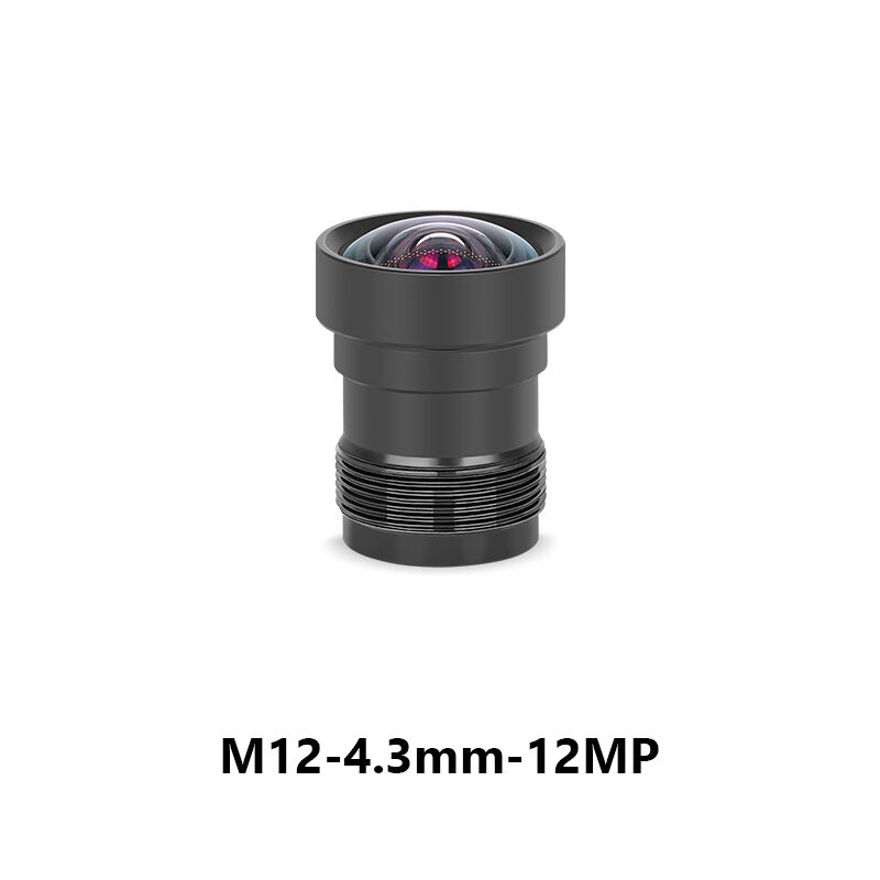 Lente Industrial M12 4,3mm F2,8 Campo de Visão 80 graus 12MP Sem Distorção para Formato de Imagem 1/2,3"
