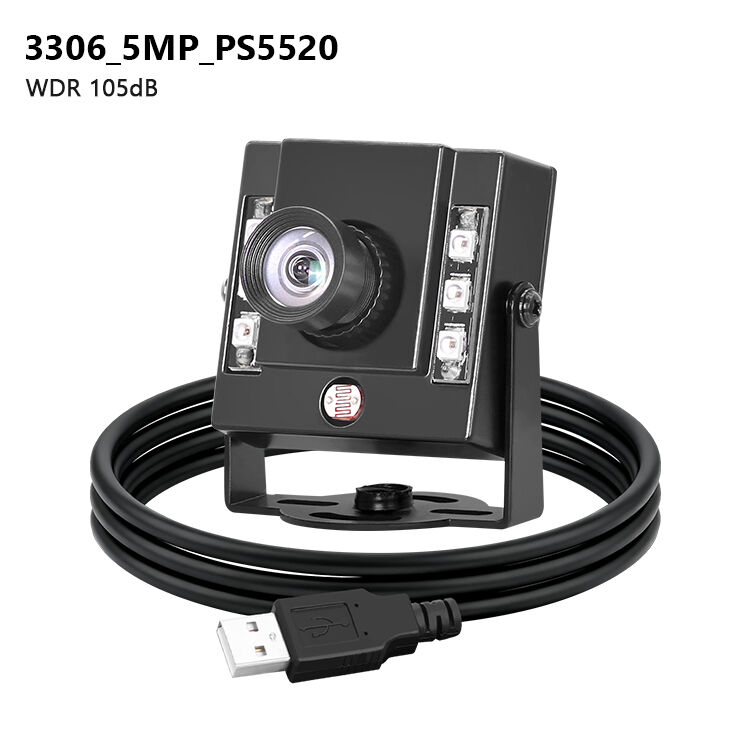câmera USB Mini 5MP WDR 86dB Sensor CMOS 1/2,5" PS5520 2592x1944 30fps