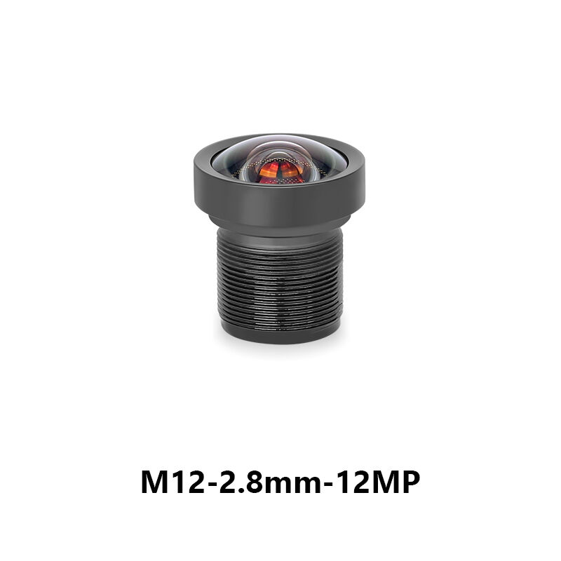 Lente Industrial M12 2,8mm F2,8 12MP 110° FOV para Formato de Imagem 1/2,3" Sem Distorção