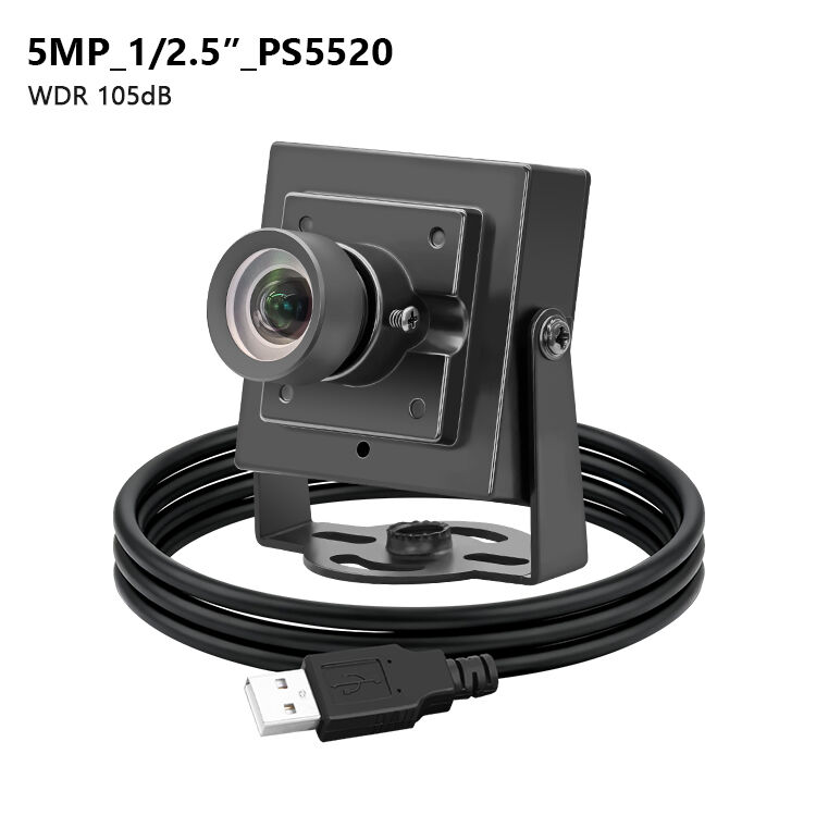 PS5520 Câmera USB 5MP WDR Dinâmica Larga CMOS 30FPS Mini Webcam Android para Reconhecimento Facial, Visão Industrial de Máquina