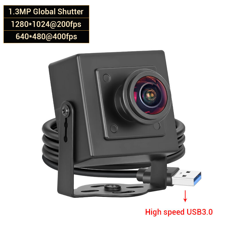 câmera Industrial HD USB3.0 com Obturador Global de 1,3 MP 400fps/200fps Captura de Movimento Rápido Sem Driver Câmera Mini