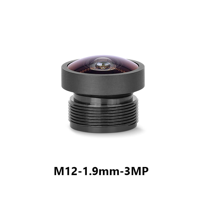 Lente M12 1,9 mm F2,3 de Foco Fixo 3MP Campo de Visão 120° para Formato de Imagem 1/4"