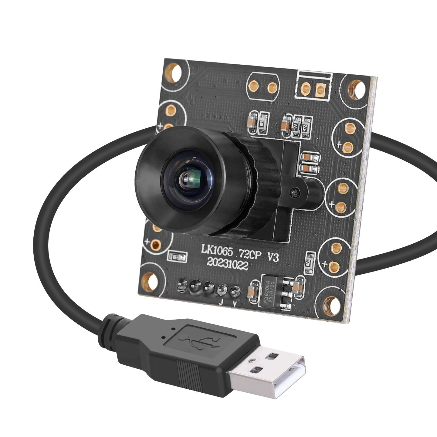 Módulo de Câmera USB H65 1MP com Sensor CMOS 1/3" 720P UVC Plug and Play para Reconhecimento Facial