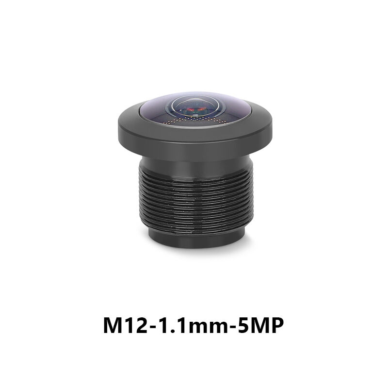 Lente M12 1,1 mm F2,2 de Foco Fixo 5MP Campo de Visão 190° para Formato de Imagem 1/3"