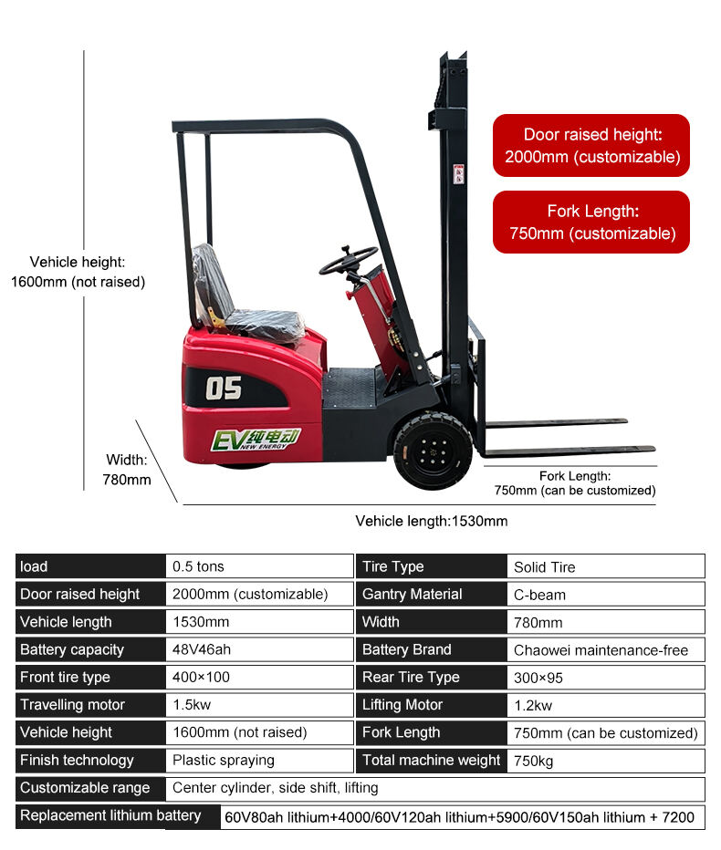 0.5T Three Wheels Forklift