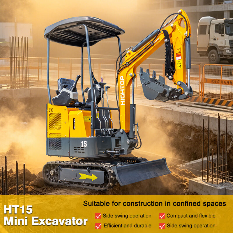 HT15 Mini Excavator – 1m Wide, Side Swing for Confined Spaces