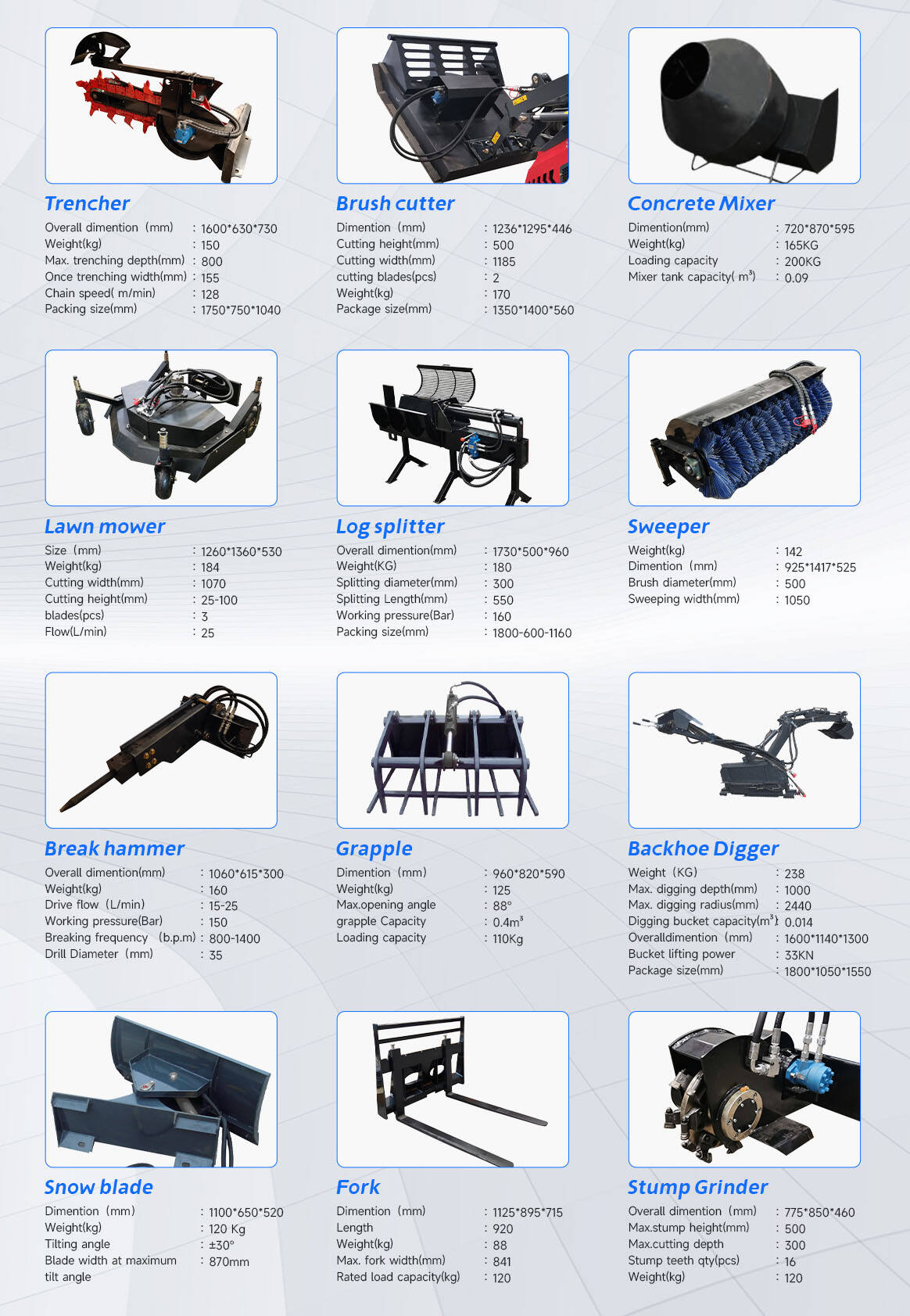 Skid Steer Loader Accessories