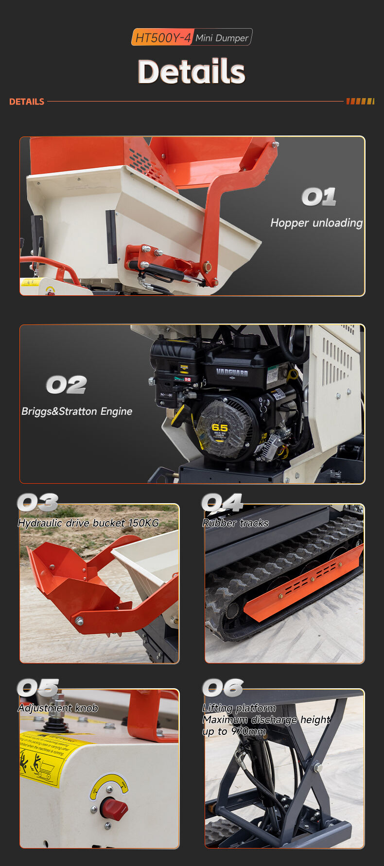 HT500Y-4 Lift Mini Dumper