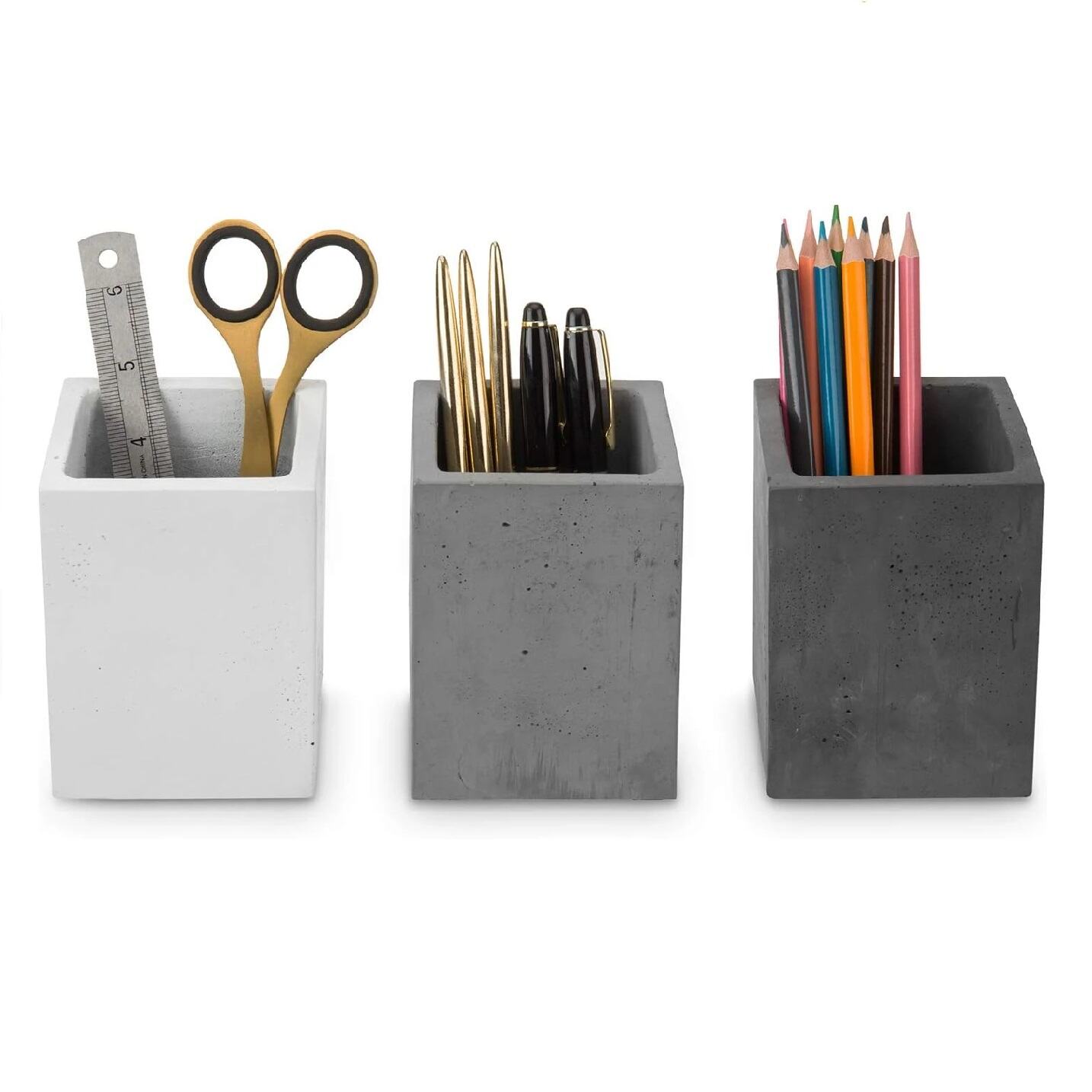 Concrete Pen Holder for Office Desk