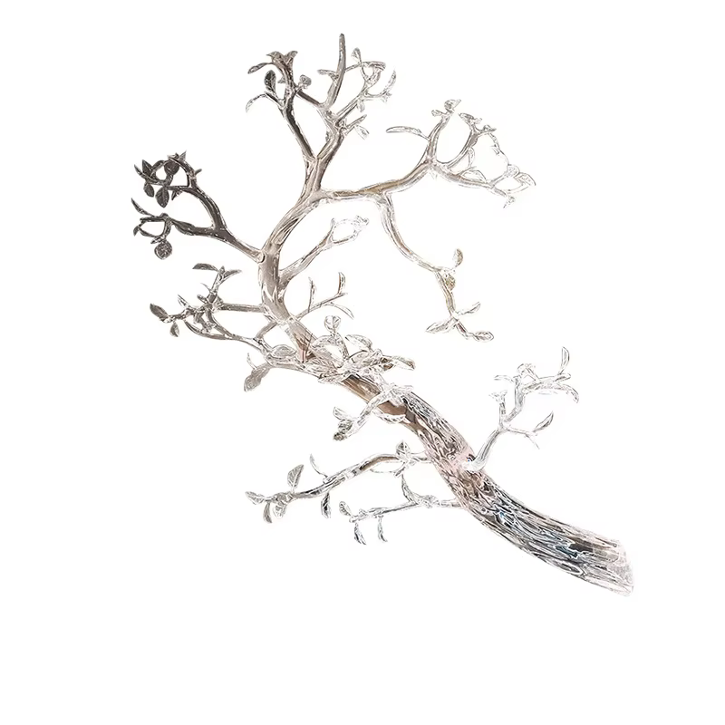 Customized Size Tall Artificial Indoor Trees Bonsai Pine Tree Artificial Pine Tree Transparent Resin Sculpture