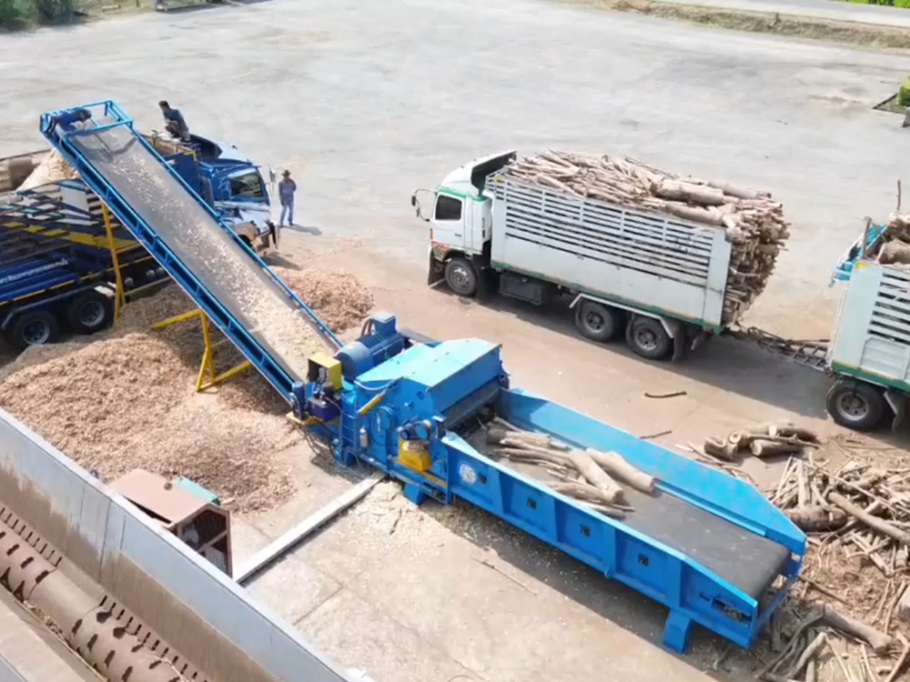 The power plant uses wood chipper