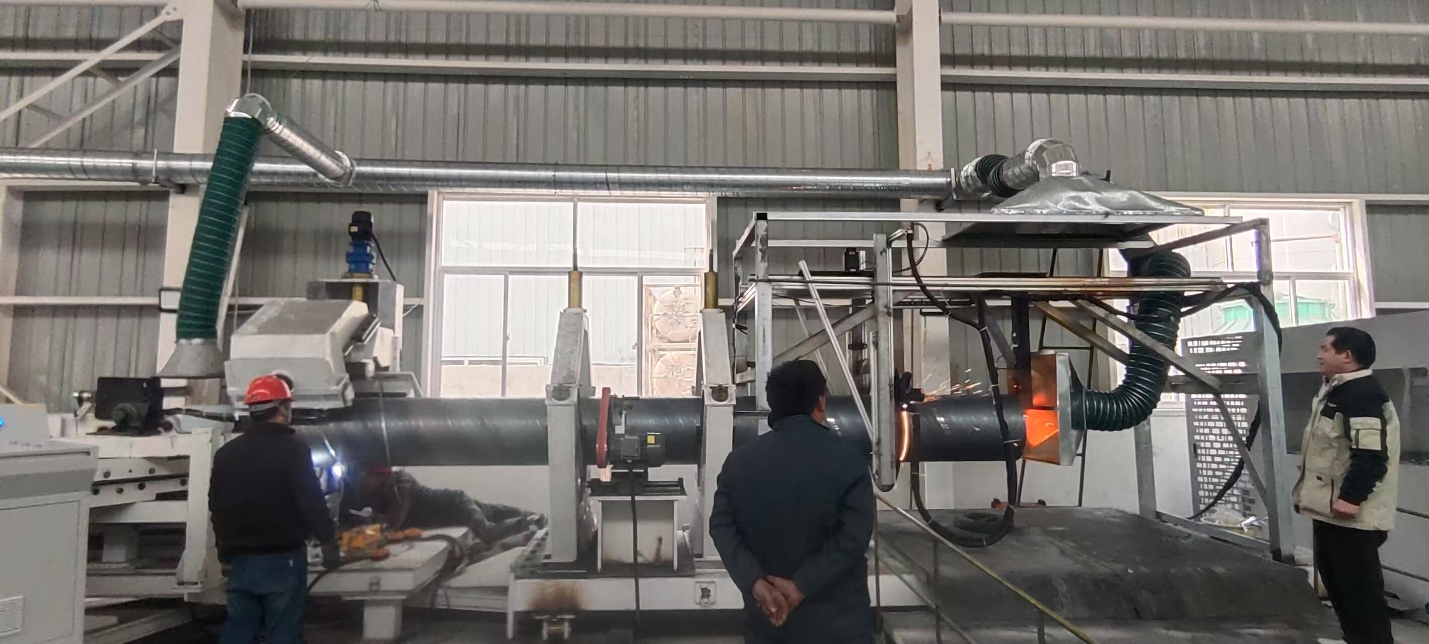 Steel Drum Spiral Welded Pipe Machine; Short pipes of inner core of aluminum or steel coil