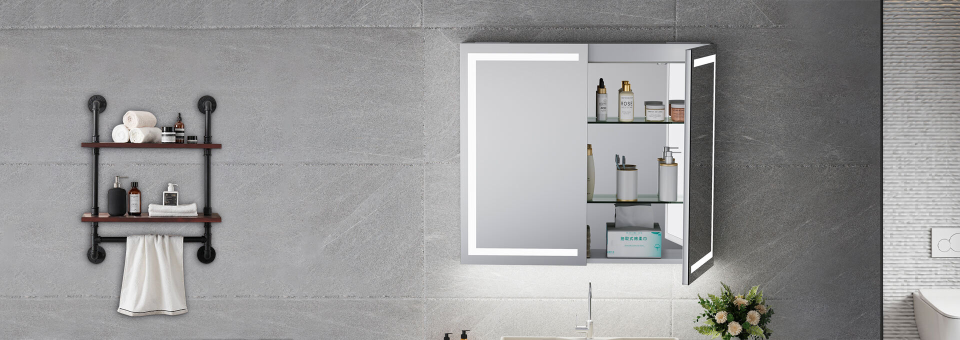 Smart led mirror cabinet