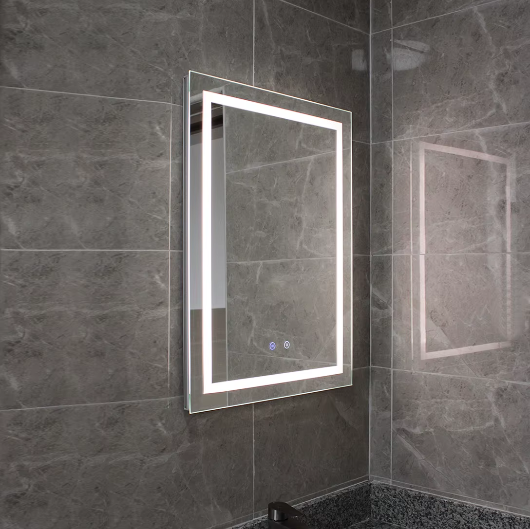 Anti-fog tech and LED lighting enhance bathroom vanity mirror practicality.