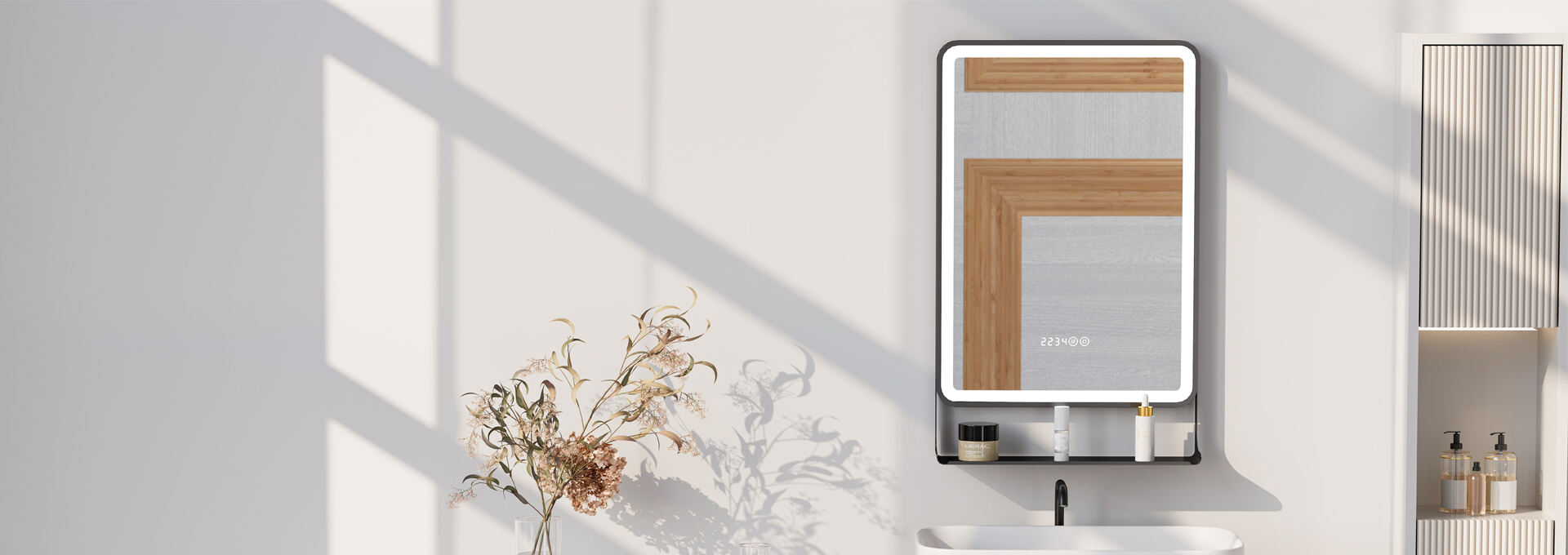 Smart led bathroom mirror