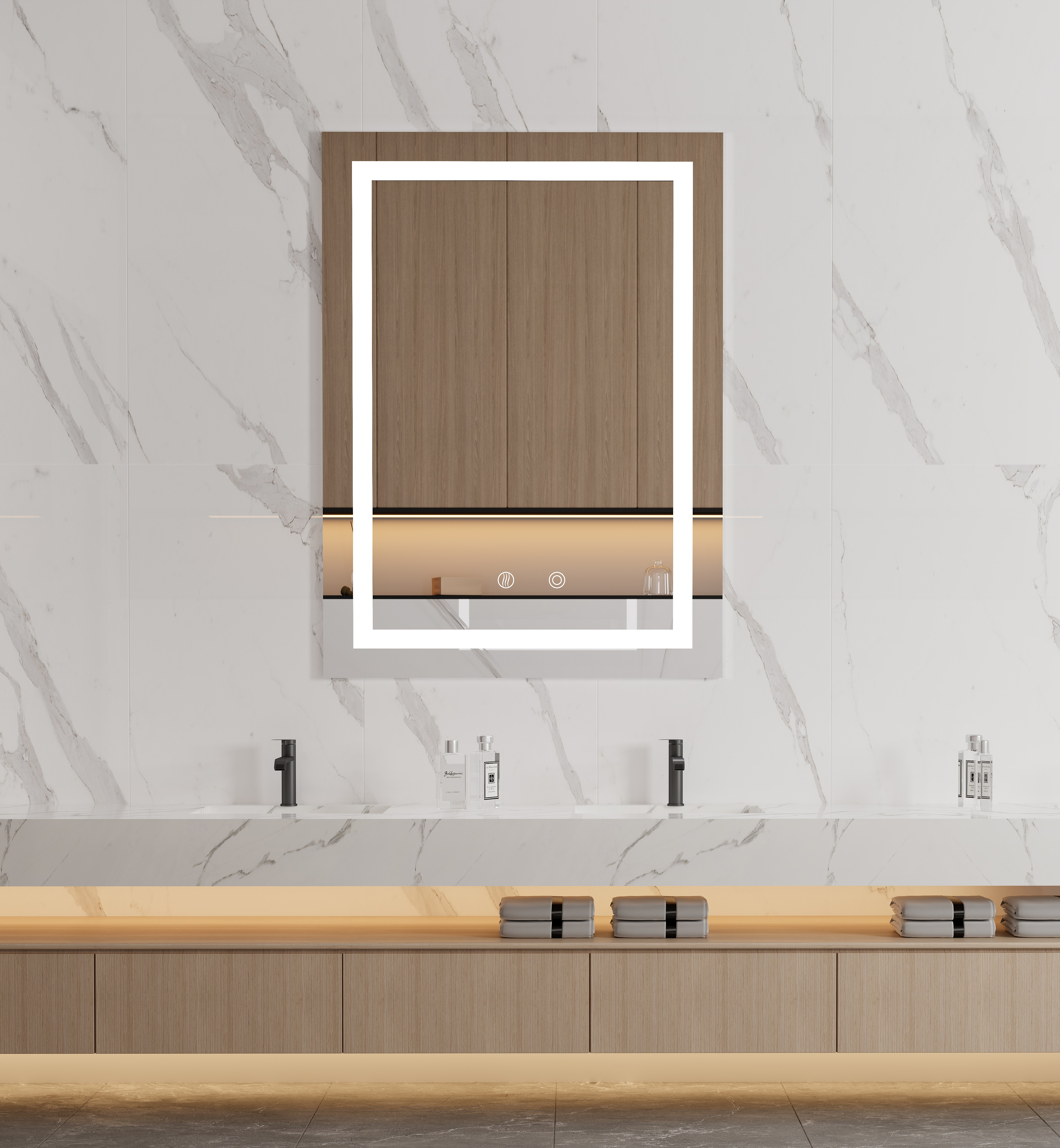 Which LED Bathroom Mirror Offers Anti-Fog & Dimmable Features?