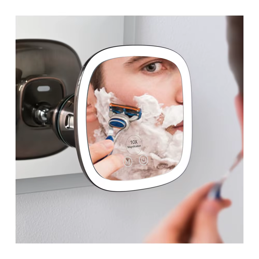 Powerful suction and anti-fog make suction cup mirrors shower travel essentials.