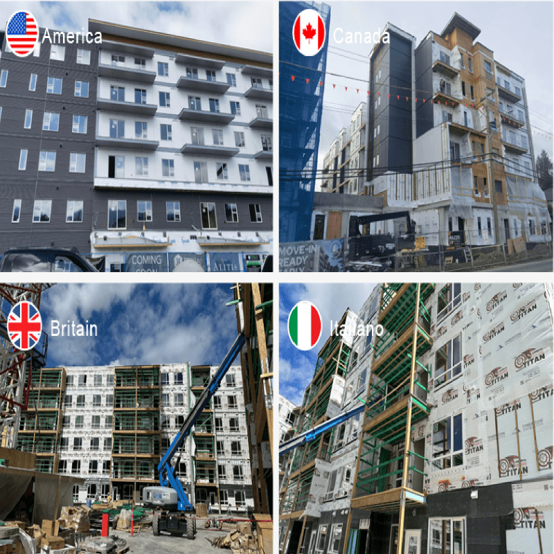 Project cases in different countries supplied by Shandong Changyi door&window engineering CO.,Ltd