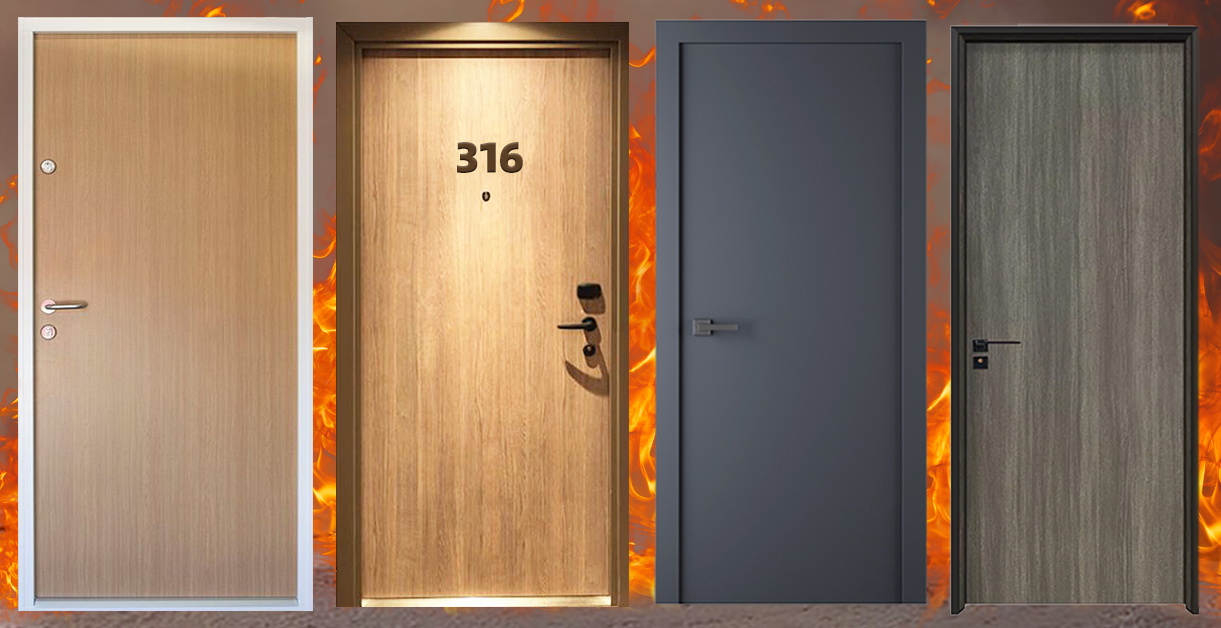 Wood fire door