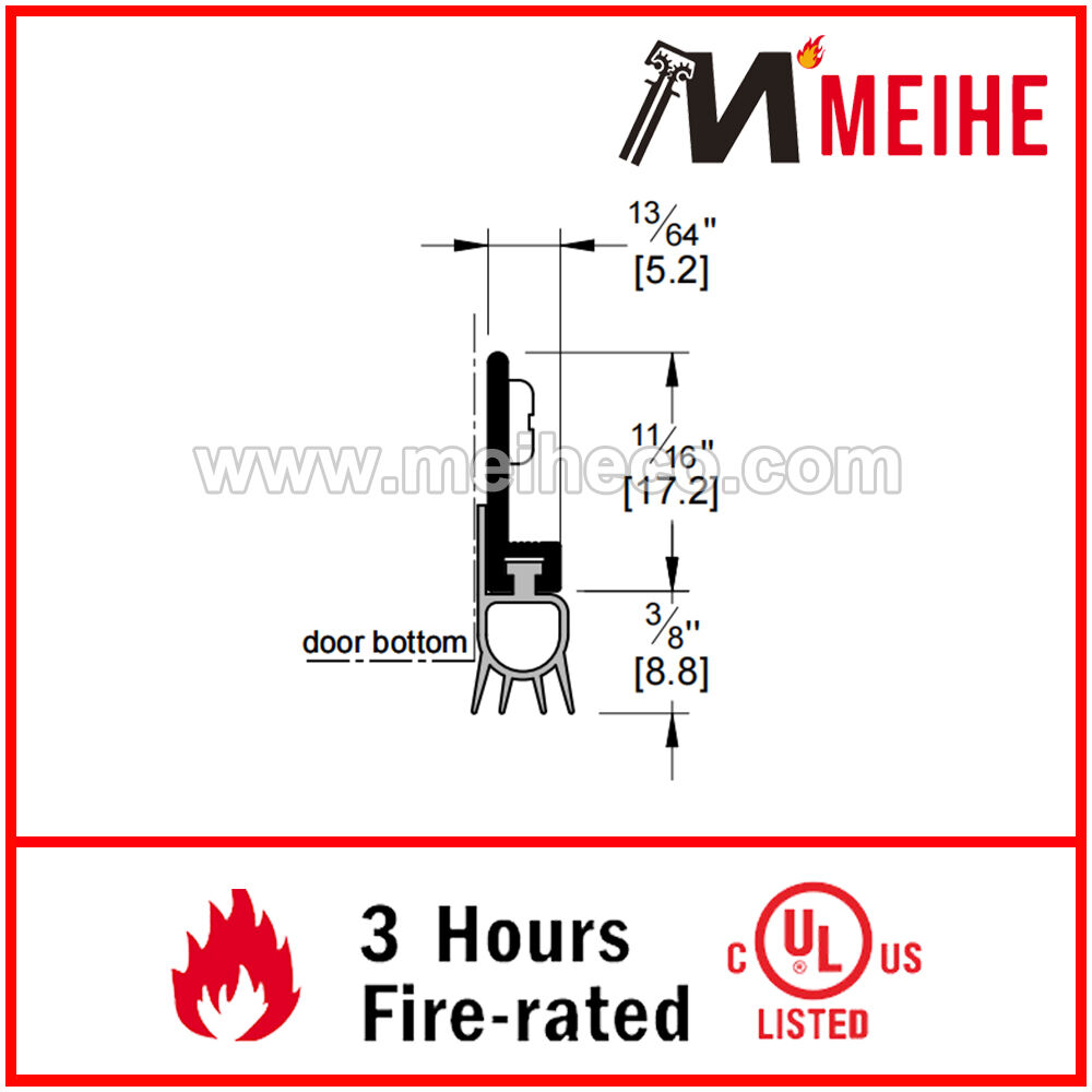 YDB203 Modern Design Aluminum Interior Door Bottom Sweep Seal Strip Stopper Seal/Replacement Door Bottom Seal