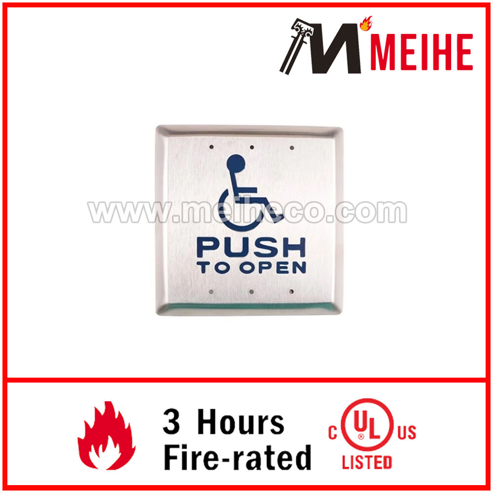 CM-45 Series 4-1/2 Inch Square Stainless Steel Push Plate Switches Modern Design Handicap ADA Screw Installation ISO9001
