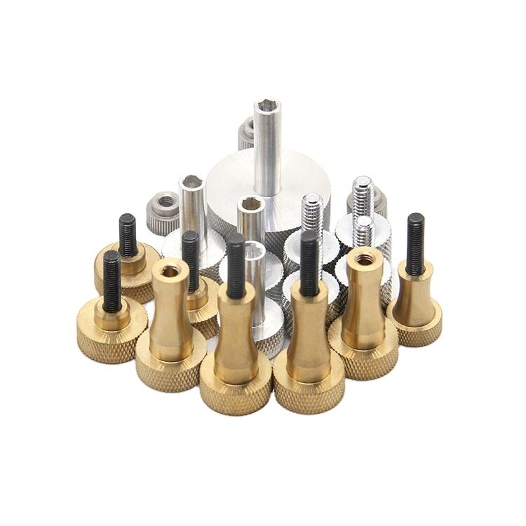 Custom Brass Machined Parts Thumb Screw Bolt Stud Components Turning Polishing CNC Milling OEM Services