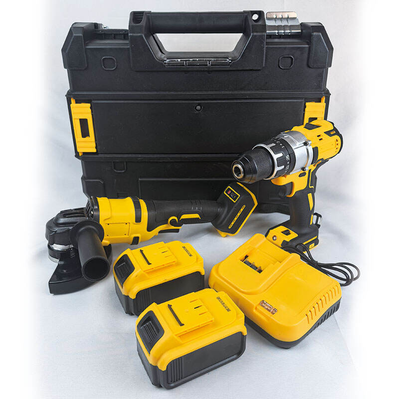 Two-in-one lithium battery tool set drill and angle grinder
