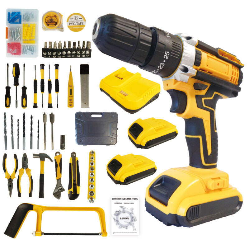 Lithium-ion brush electric drill set