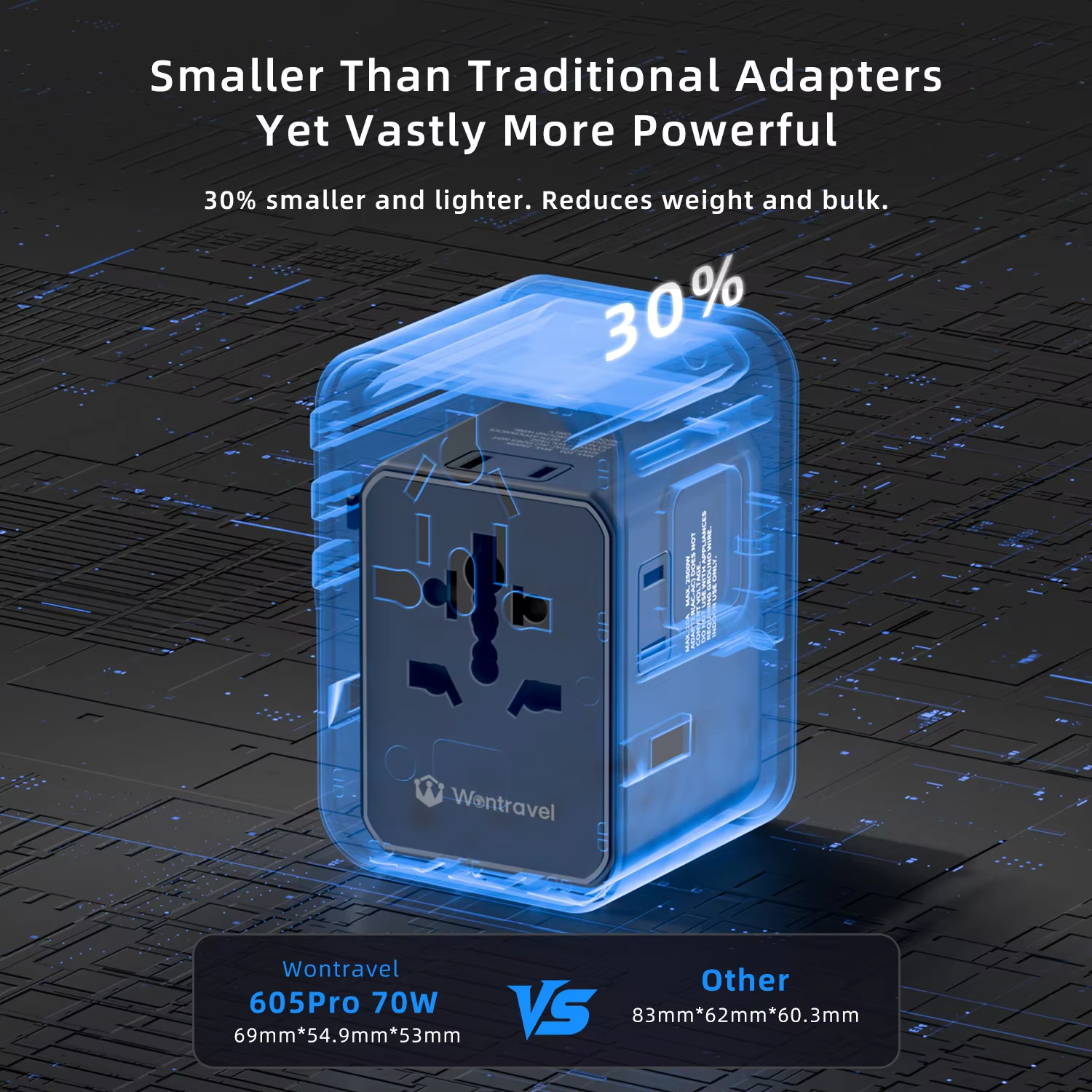 3Wontravel 70W GaN Fast Charging Electric Plug 3AC Sockets Global Universal Travel Adapter Mobile Phones for Travel.png